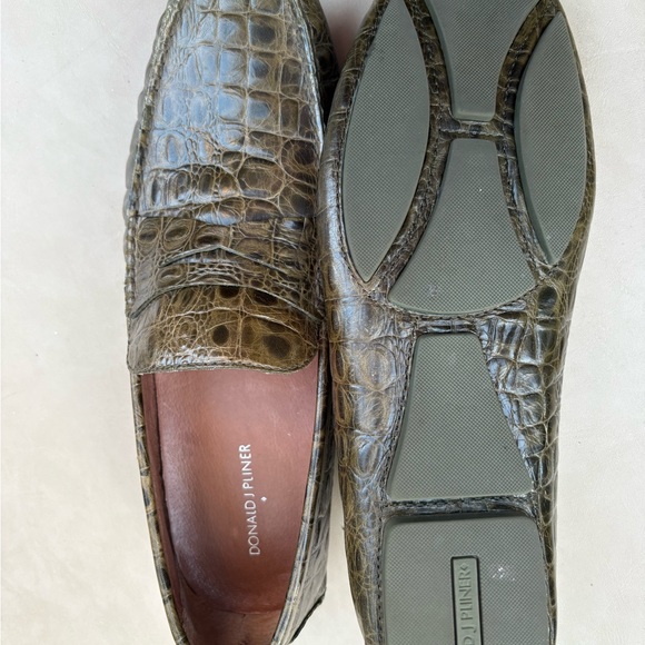 Donald J. Pliner Green Crocodile Loafers - Picture 3 of 6